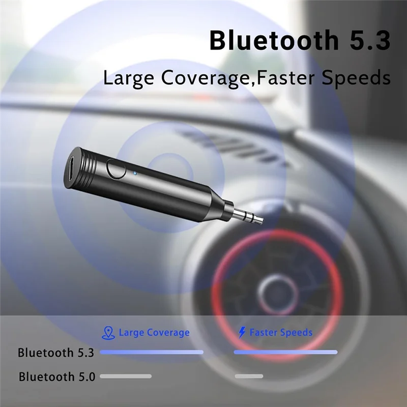 Aux Bluetooth Adapter for Car, Car Bluetooth Audio Receiver Home Stereo Speaker Headphone Bluetooth Car Adapter