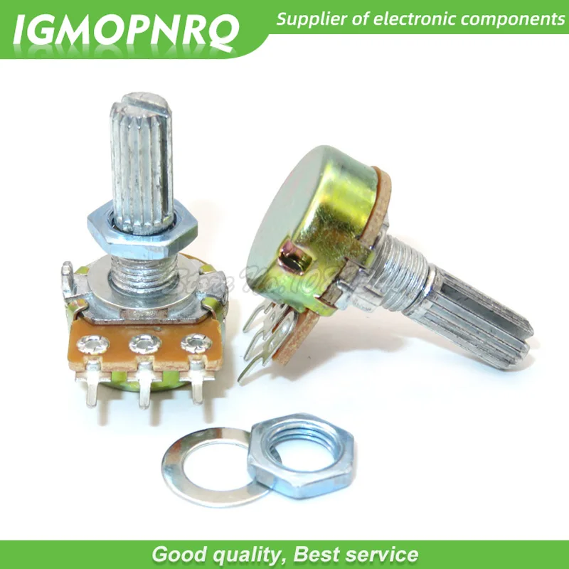 5pcs WH148 3PIN 20mm Potentiometer B1K-B1M ohm B1K B2K B5K B10K B20K B50K B100K B500K B1M 1K 2K 5K 10K 50K 100K 500K 1M with nut