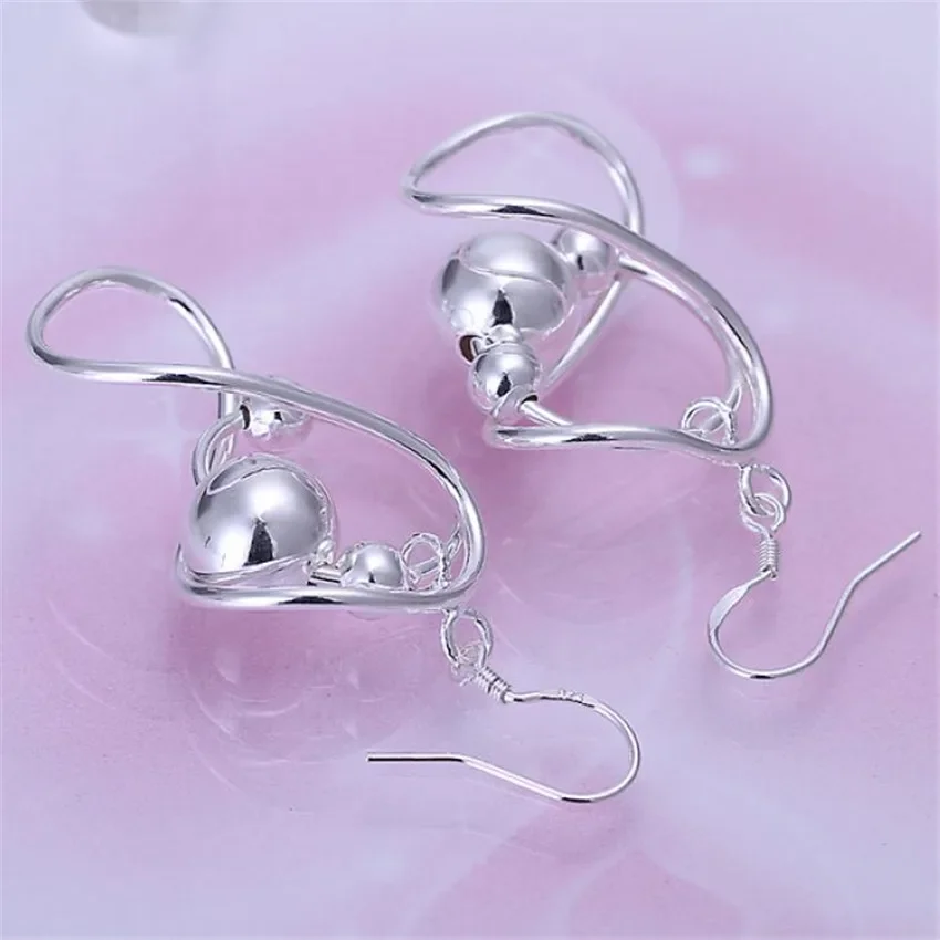 925 , fashion charm hook silver color earrings jewelry beautiful ladies women favorite wedding gift cute E071