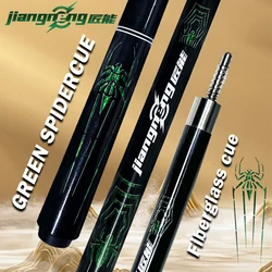 58.46inProfessional Shiny Green Spider Carbon American Pool Cue Bag Set Gift 12.5mmTip for Nine Ball and Carom Billiards Durable
