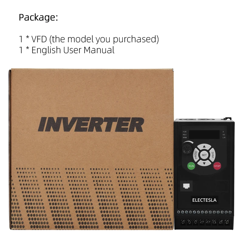 VFD 220V/380V 0.4/0.75/1.5/2.2KW for 3PH Motor LED Display Frequency Converter Adjustable Speed Drive Frequency Inverter