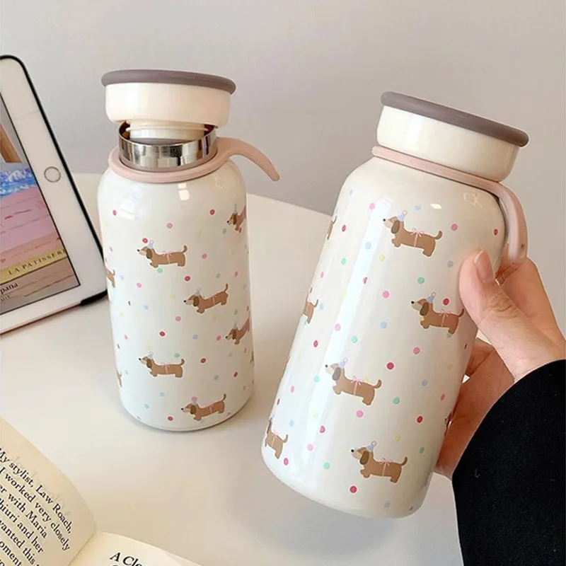 Original Cute Bow Thermos Cup For Girls 304 Stainless Steel Direct Drinking Water Cup Portable Leakproof Insulation Tumbler New