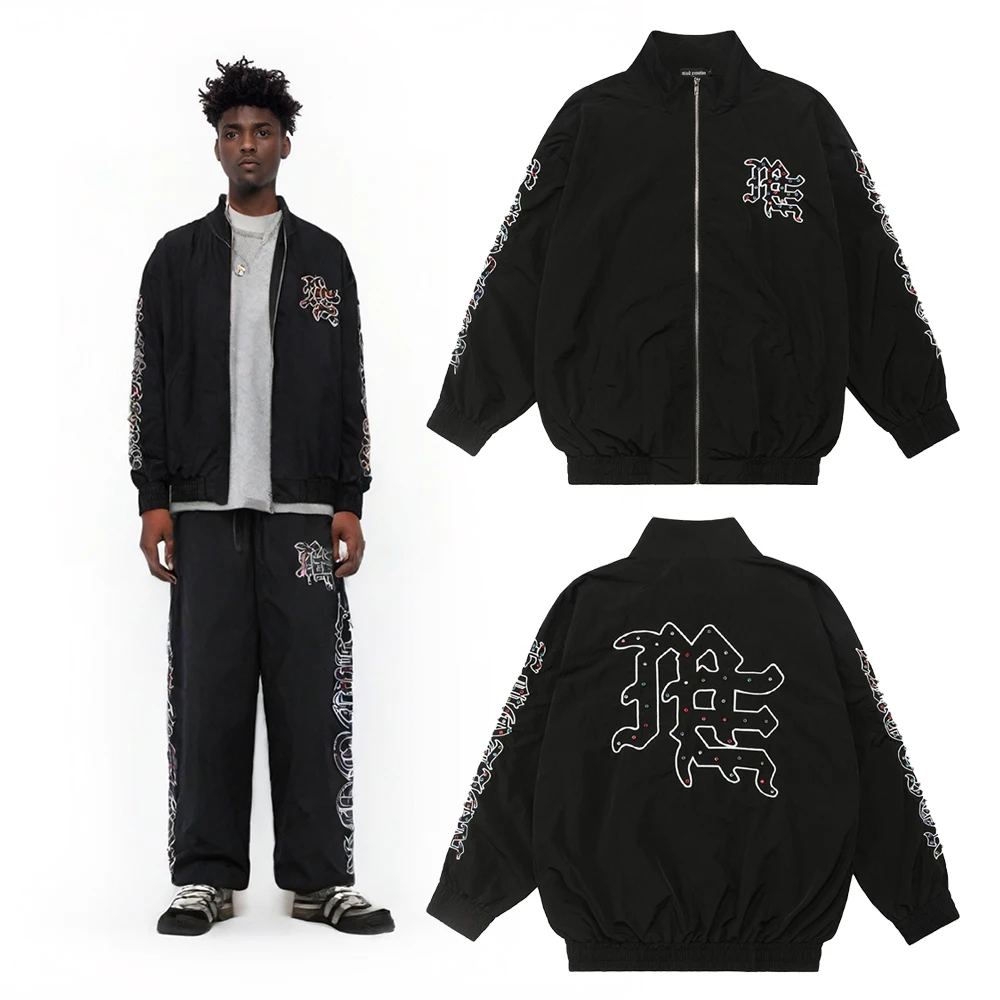 

Winter Clothing Men's Jackets with Multi Colors Rhinestones Street Style Motorcycle Jacket Streetwear Hip-hop Casual Retro Coats