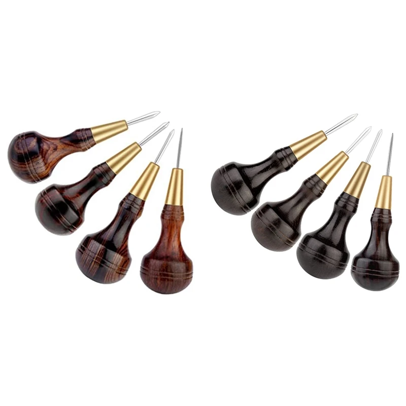 Y51A-Handmade Leather Goods DIY Sandalwood Diamond Awl Rosewood Diamond Cone Leather Awl Diamond Cone