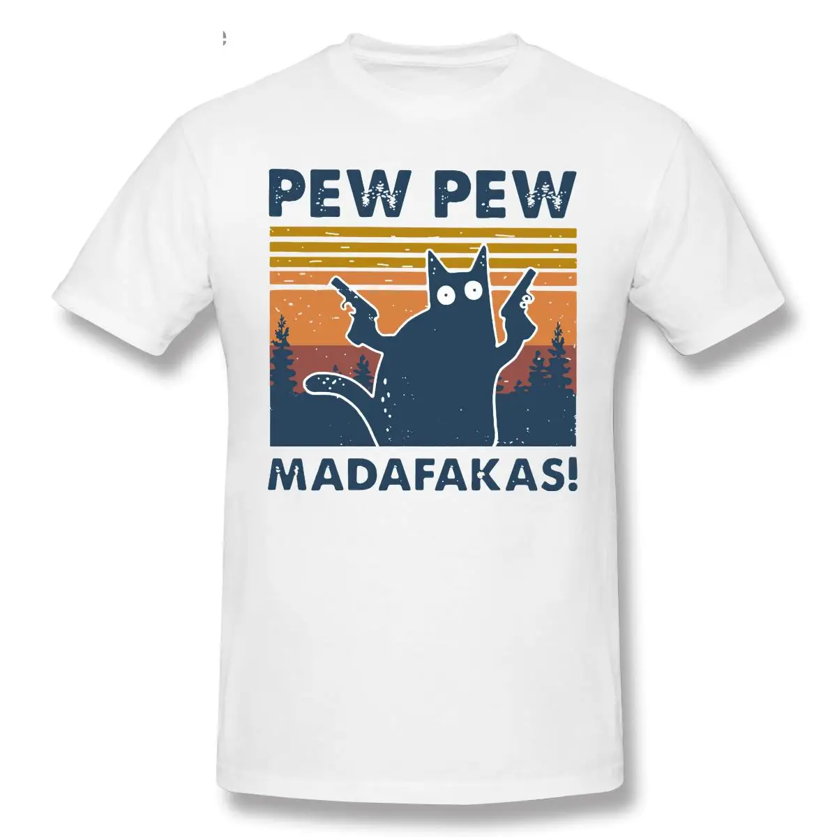 

Футболка Pew Madafakas, 100% хлопок, новинка, забавная винтажная Мужская футболка с круглым вырезом и кошкой, Женский Топ с юмором, подарок