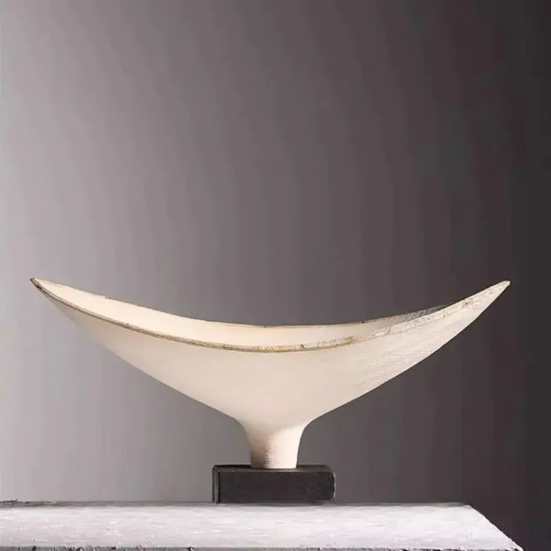 Modern simple wabi style decoration handmade tray sales office model room living room entrance coffee table fruit plate ornament