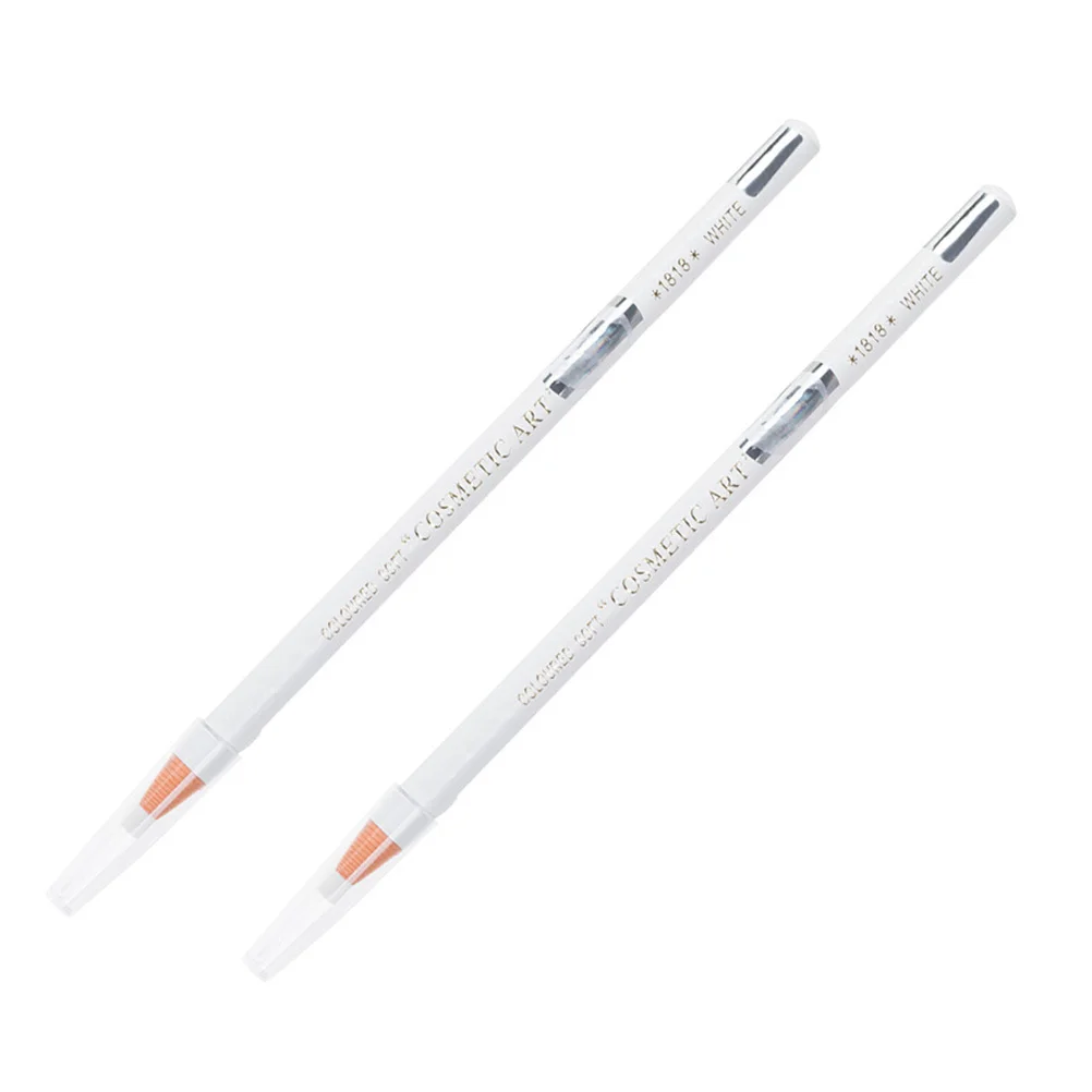 2Pcs Waterproof Eyebrow Pencils Long Eyeliner Pencil Wood Wrapped Silkworm Pen Highlighter Makeup Eye Drawing