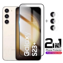 2IN1 Tempered Glass for Samsung Galaxy S23+ S22+ S21+ S23 S22 S21 Plus S20 FE Screen Protector On Sansung S 23 Protective Glass