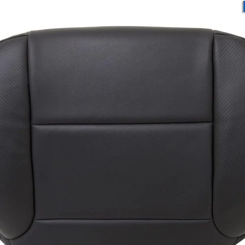 أغطية مقاعد من الجلد الطبيعي مع جوانب من ألياف الكربون لسيارة جي إم سي سييرا 2014-2019 لجميع التضاريس، الجزء السفلي من جانب الركاب والظهر العجاف #5