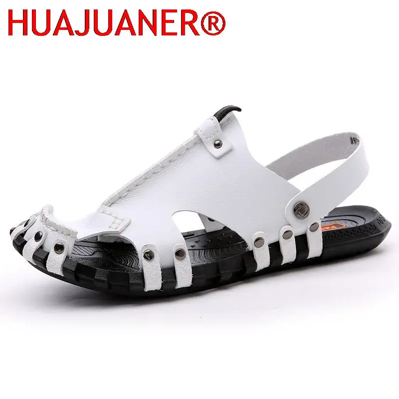 

Handmade Fashion Men Sandals Solid Outdoor Beach Shoes Male Summer Comfort Lightweight Breathable Non-slip Man Casual Sandals