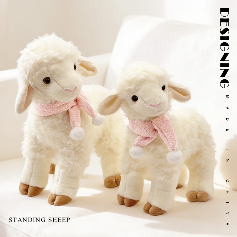 

Плюшевая кукла-овечка 25/30 см, милая и мягкая плюшевая игрушка-ягненок, украшение для комнаты, подарки на день рождения для девочек и мальчиков