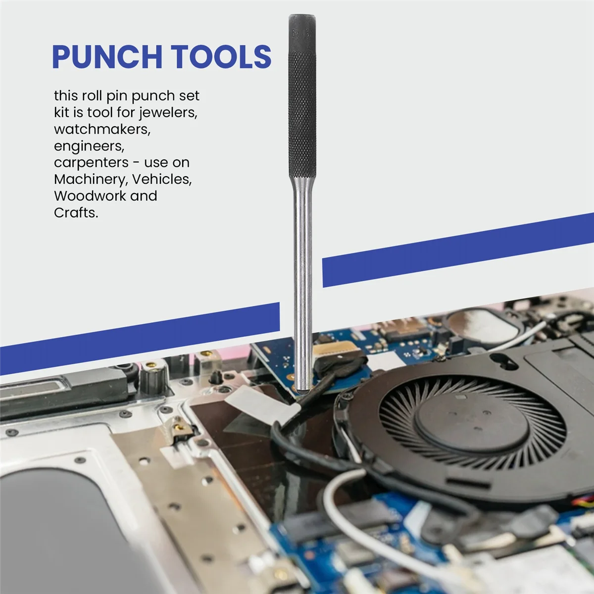 Pin Punch Set com bolsa de armazenamento, Smithing Punch Removing Repair Tools, Punhos e martelo de bancada