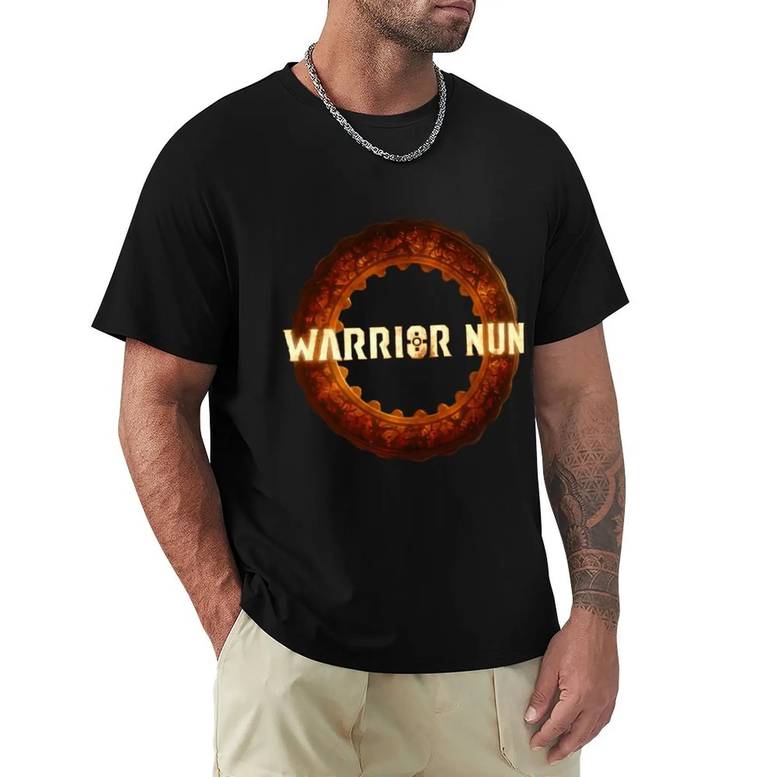 Warrior Nun Halo Logo T-Shirt Work Style Casual T-Shirt