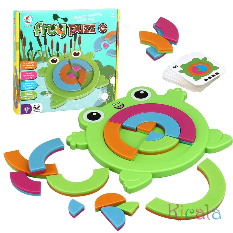 Montessori Puzzle Toys Children Frog Puzzles Preschool Tangram Puzzle Educational Frog Puzzles Toy Jigsaw Toys for Boys Girls