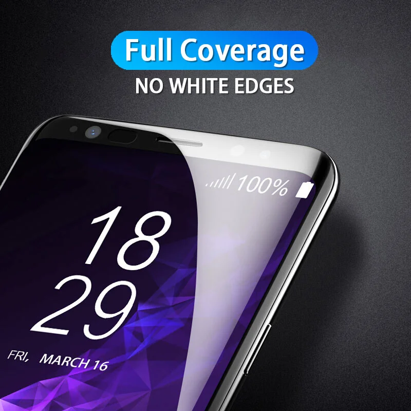 Curved Full Cover Tempered Glass For Samsung Galaxy S8 S9 Screen Protector Film For Galaxy S20 S10 Note 10 9 8 Protective Glas