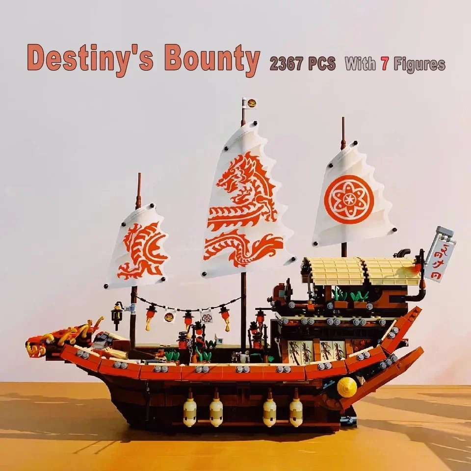 In Stock 06057 Destiny Boat Flying Bounty Ship Building Blocks Bricks Kid Christmas Gifts Compatible 70618 71705