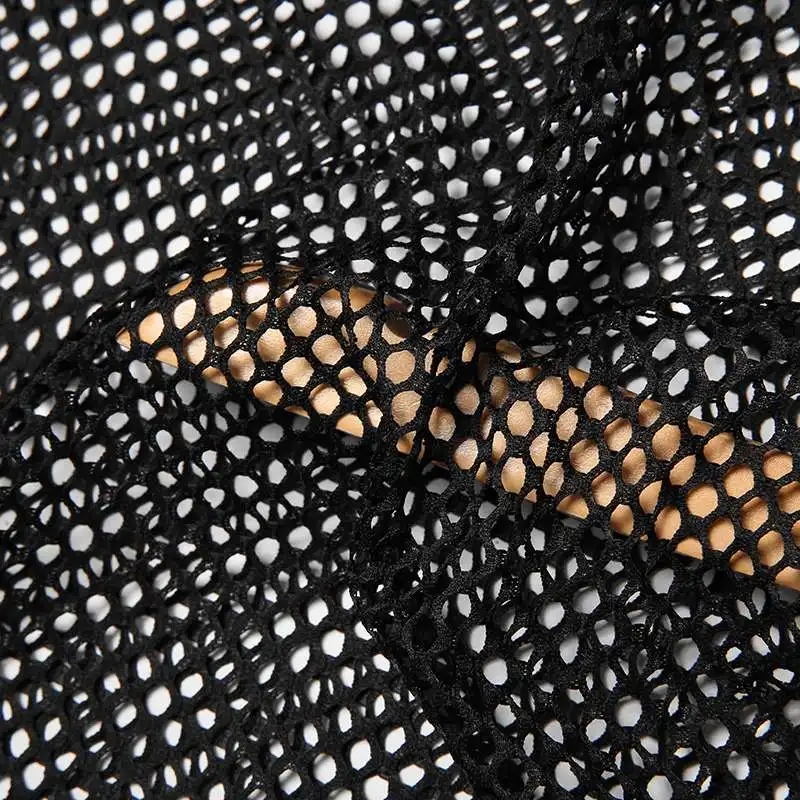 Herren Netzstoff T-Shirts O-Ausschnitt Langarm Transparente Oberteile Muskel-Unterhemd für Männer Sexy Nachtclub Gothic Punk Streetwear – Detail 6
