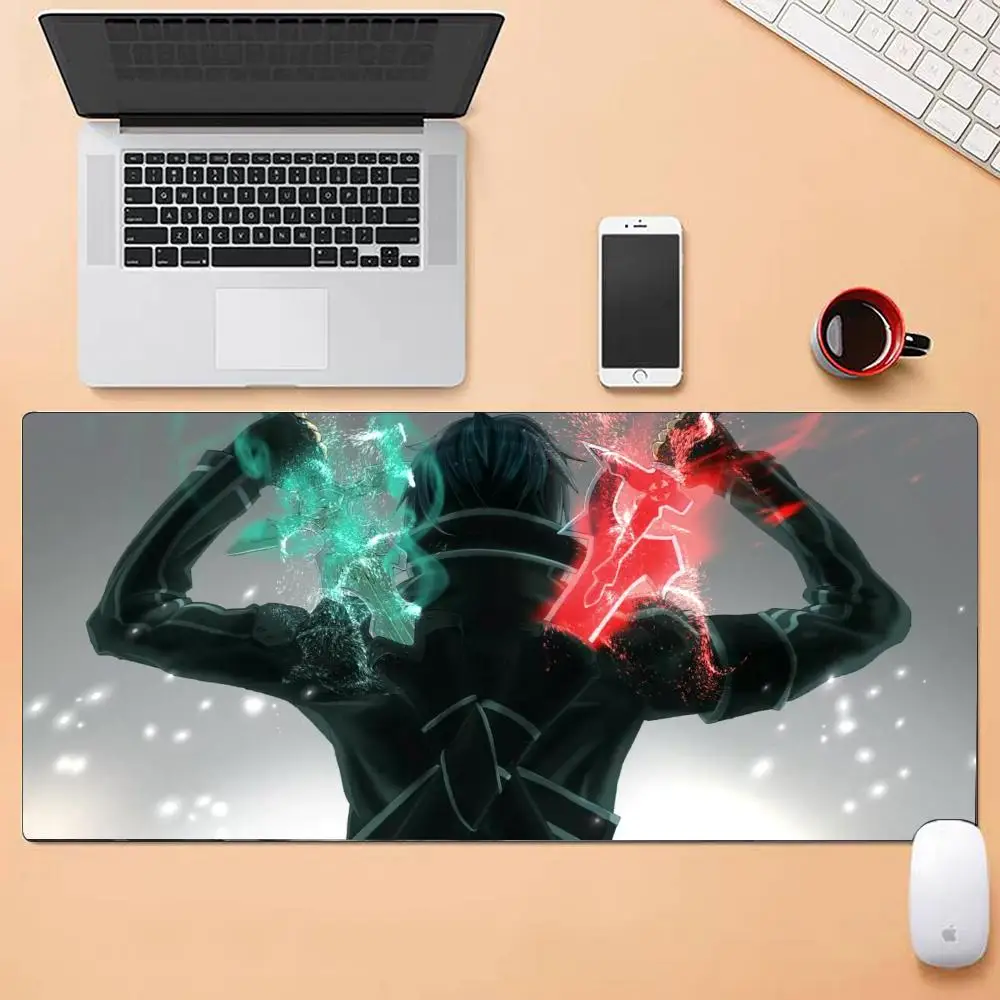 لوحة ماوس أنيمي ساو سيف آرت أونلاين بأحجام متعددة كبيرة مربعة للكمبيوتر مكتب ألعاب طاولة مفارش مطاطية مضادة للانزلاق #6