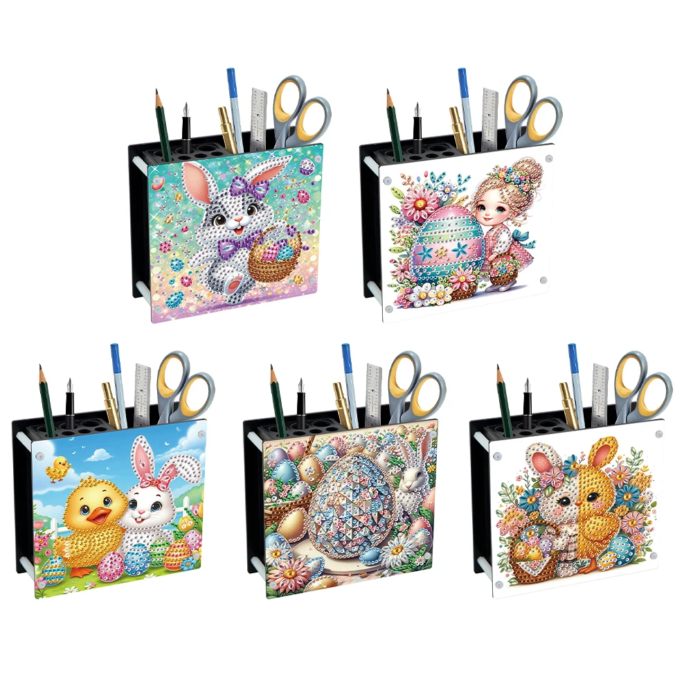 Акриловый держатель для ручек специальной формы на Пасху 5D DIY алмазная живопись DIY горный хрусталь точечная дрель чехол для ручки для украшения стола