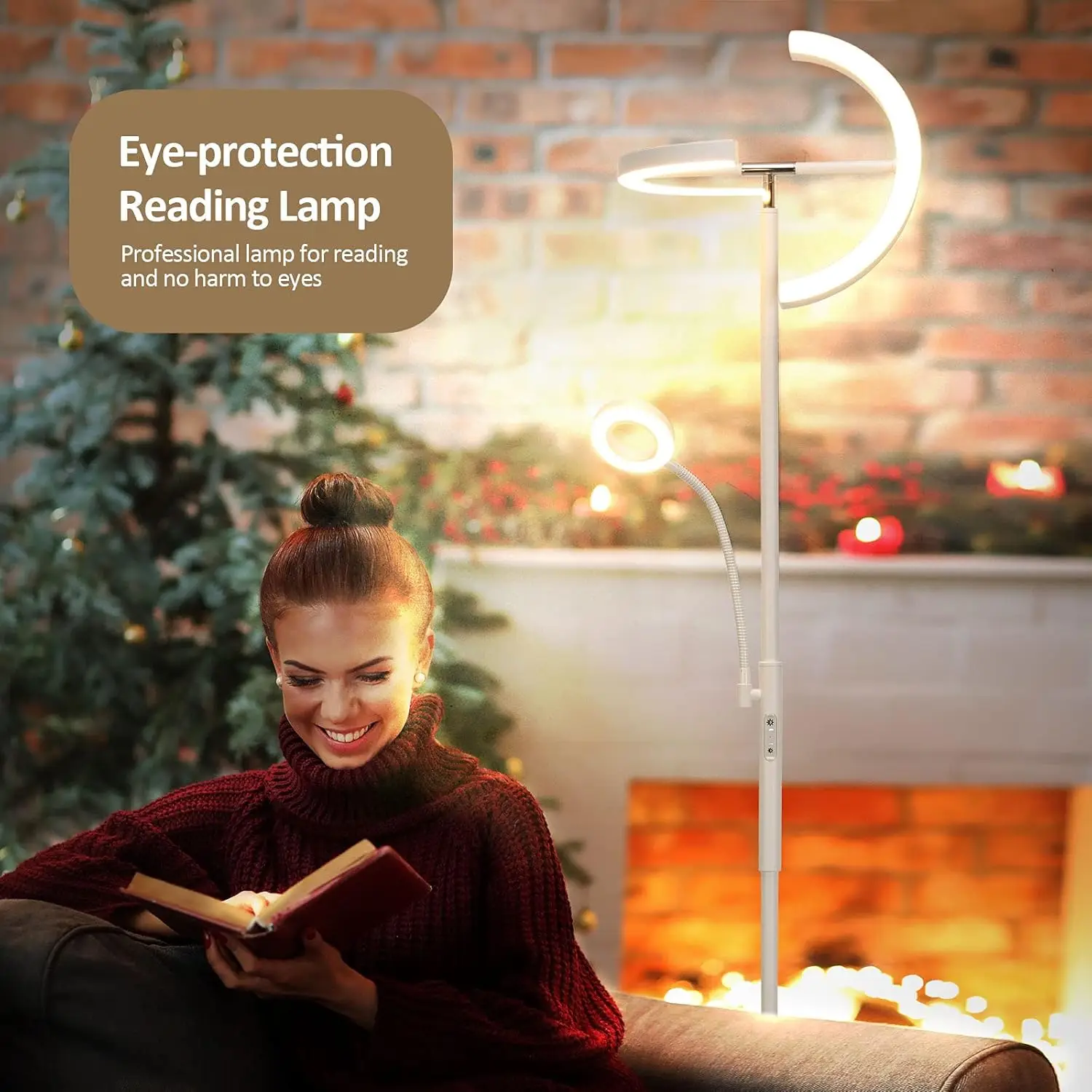 Fimei Split Floor Lamp With Reading Light, Modern Bright Led Rotatable Standing Lamp With Stepless Dimming And 3000K-6000K