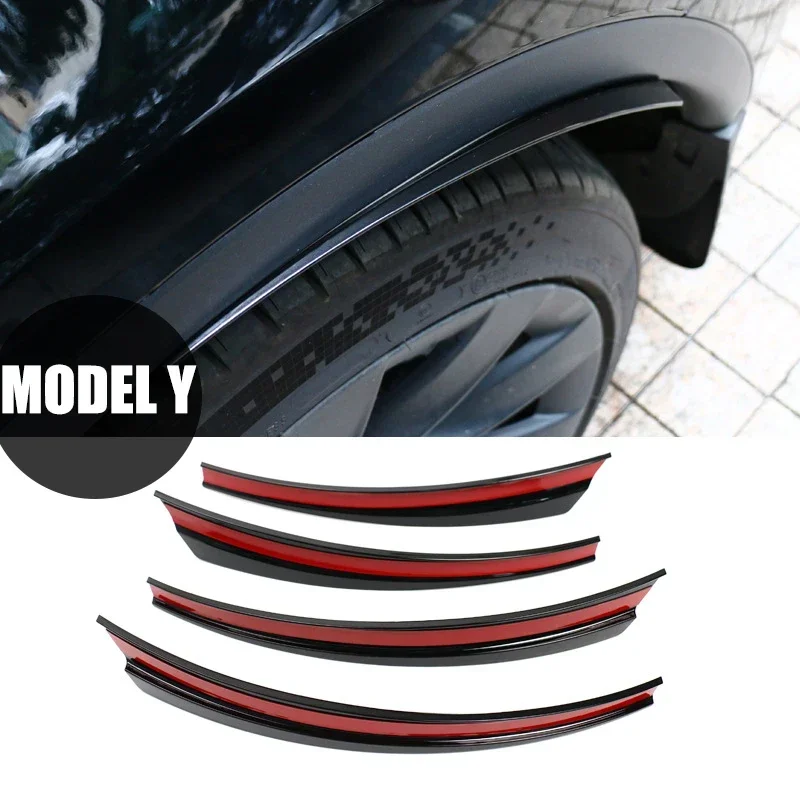 For Tesla Model Y 2021 Fender Wheel Eyebrow Mudguard Body Front And Rear Anti-Collision Anti-Sand Black Modification Accessories