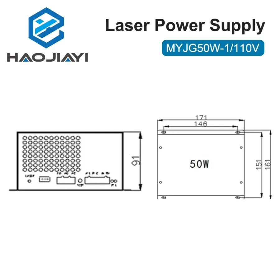 مصدر طاقة ليزر ثاني أكسيد الكربون 50 وات MYJG50W-1 110 فولت لآلة قطع النقش بالليزر CO2 فئة M50 #1