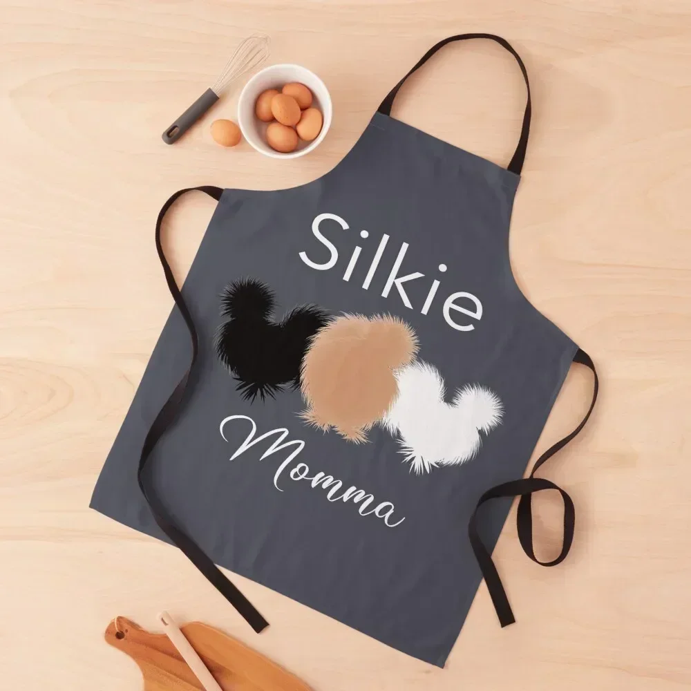 

Silkie Momma, Black White and Buff Silkie Chickens Apron Kitchens Men For Hairdresser Chef Accessory Sexy Apron
