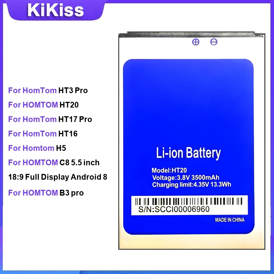Battery For HomTom HT3 Pro HT20 HT17 Pro HT16 H5 C8 5.5 inch 18:9 Full Display Android 8 B3 pro