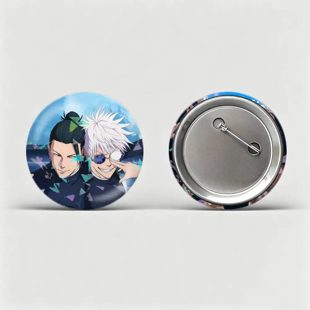 Cool Anime J-Jujutsu kaisen GOJO  Badges Creative Tinplate Round Button PinsBrooch Badge Clothes Backpack Custom