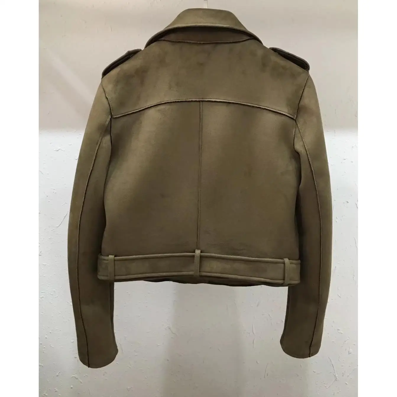 Dames Street Sle ort Motorcycle Jaet Lapel Leer Synthetisch materiaal Winter Faion Damesjas Middellange lengte