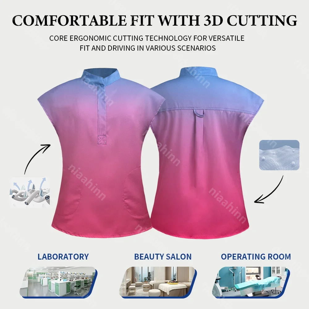 Uniformi per scrub medico Sala operatoria Abito chirurgico Salone di bellezza Uniforme da lavoro Anestesista Spa Uniformi Moda Infermiera Set Donna