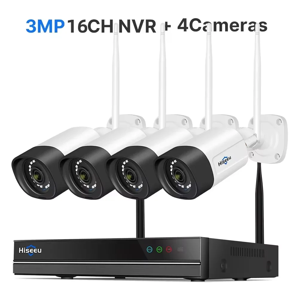 Hiseeu Système de Caméras de Surveillance WiFi 5MP 4