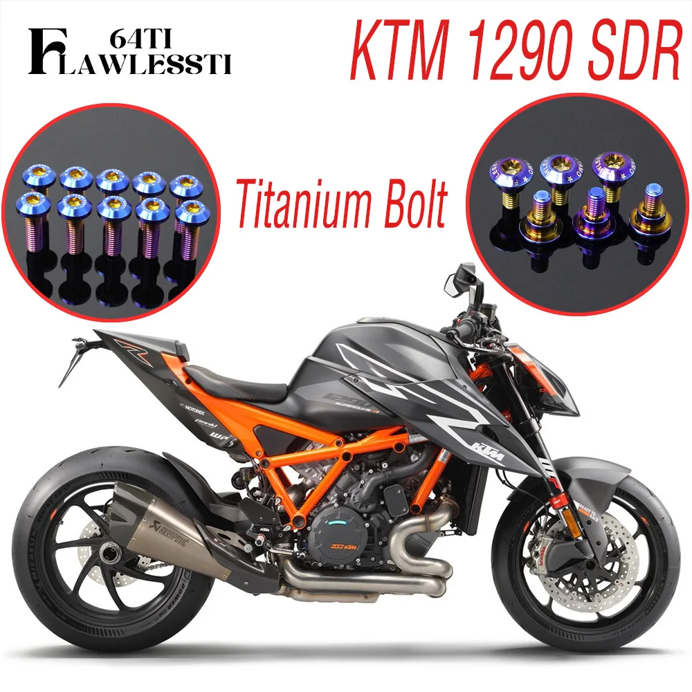 FLAWLESSTI Gr5 Titanium Bolt Front Rear Fender Brake Caliper Disc Bodycover Oil Tank Cap Bolt For KTM 1290 Super Duke R
