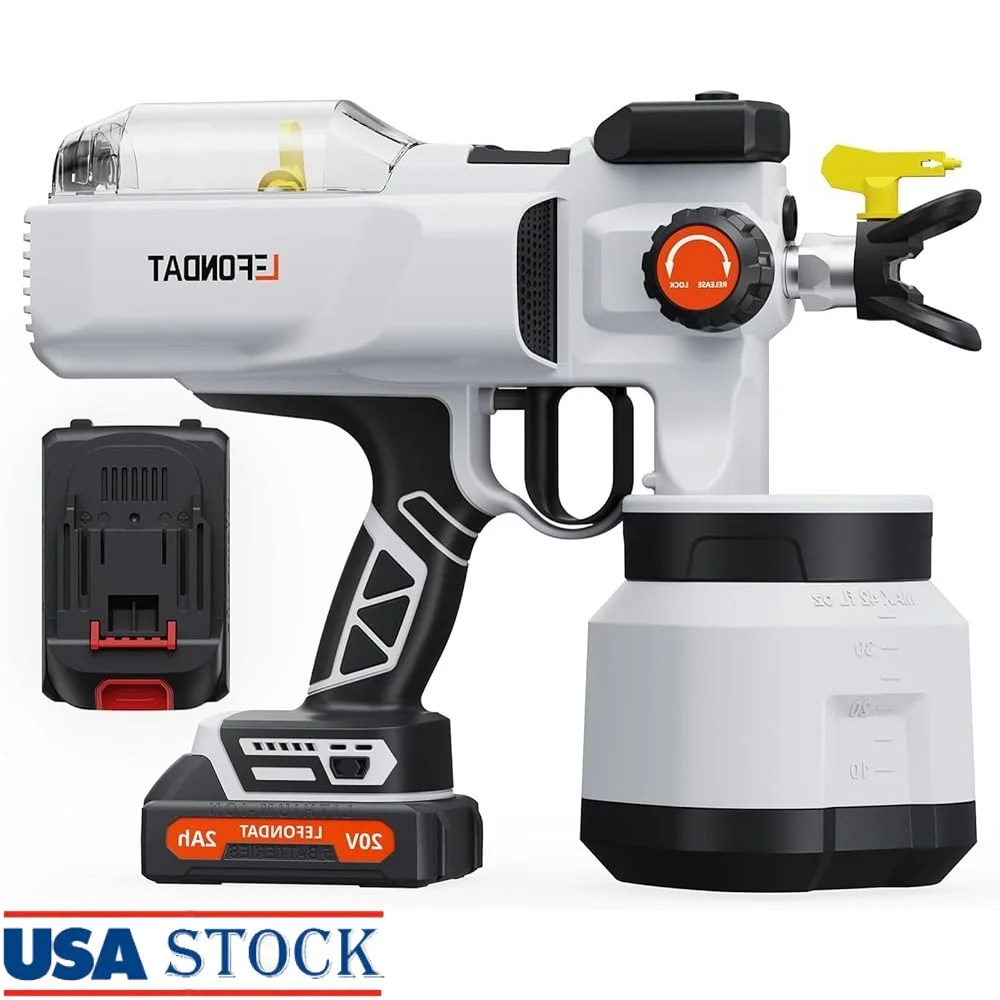 

Cordless Airless Paint Sprayer High Efficiency 2000 PSI Professional Painting Tool Doors Cabinets Fences Exterior Walls