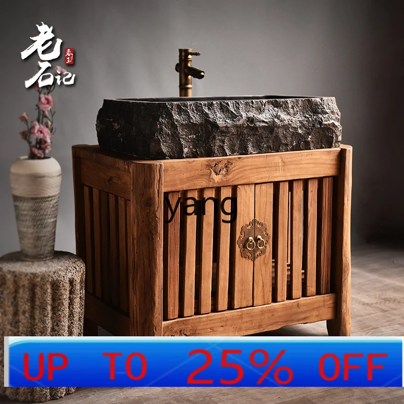 

LTT outdoor wash basin Chinese outdoor balcony pool on the table basin retro stone wash basin