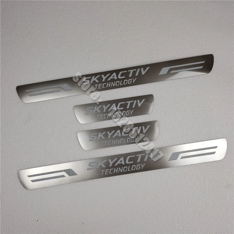 stainless steel sill Scuff Plate/Door Sill Car styling Accessories Sticker For Mazda 6 Mazda 3 Axela 2014-2016 2017 2018