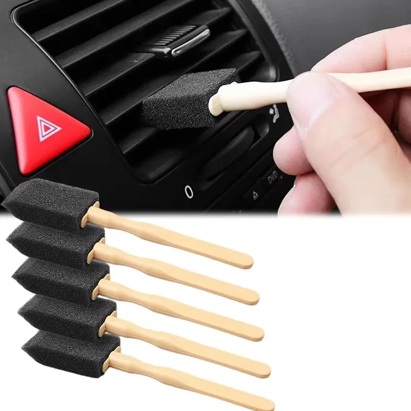 1-6PCS Car Vent and Grille Cleaning Brush Interior Dust Remover with Sponge for Air Conditioning Vents Auto Accessories