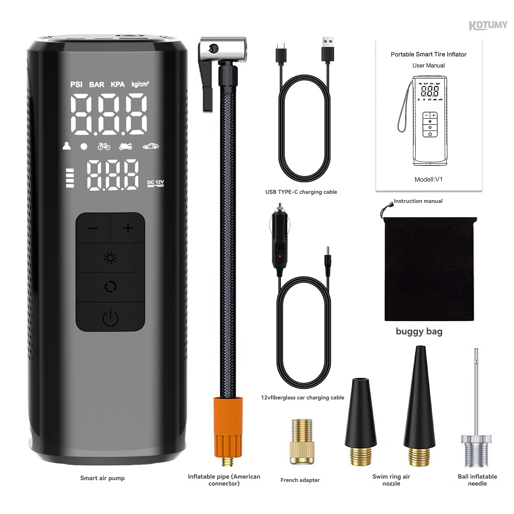 Cordless Portable Car Tire Inf - огляд і ціна Car Portable Tire Inflator