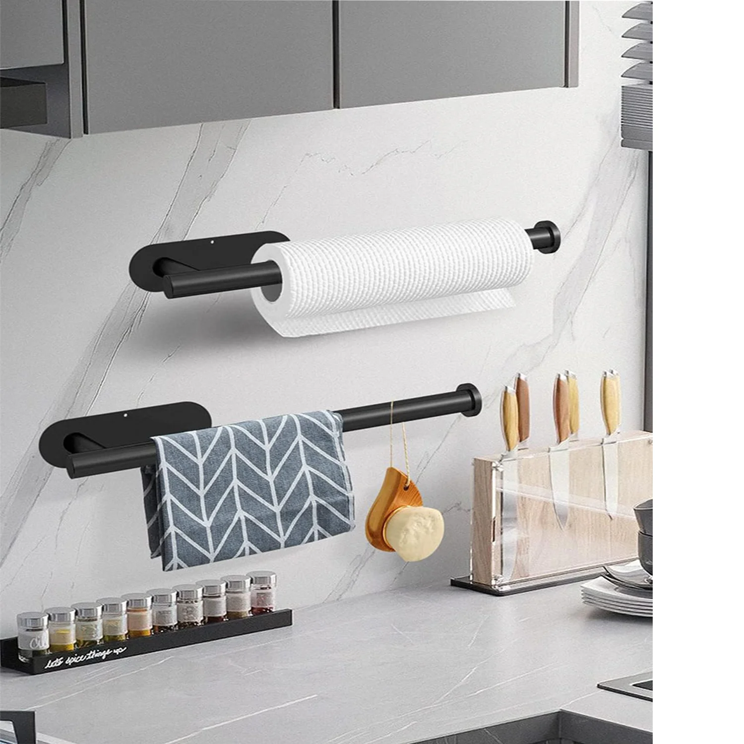 

Toilet Paper Holder Self Adhesive Roll Holder Stainless Steel Towel Dispenser Wall Mount shelves for Kitchen Bathroom Bedroom