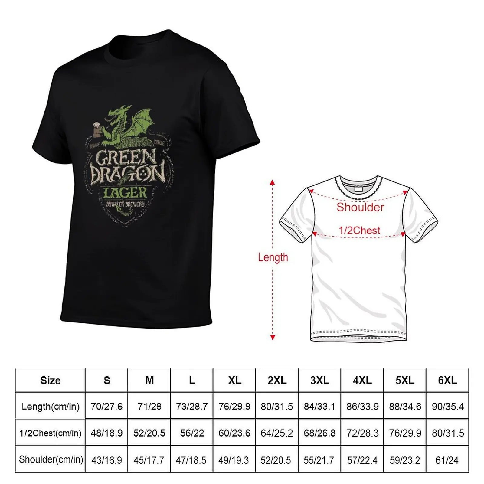Green Dragon Lager T-Shirt Big and Tall Gym T-Shirt