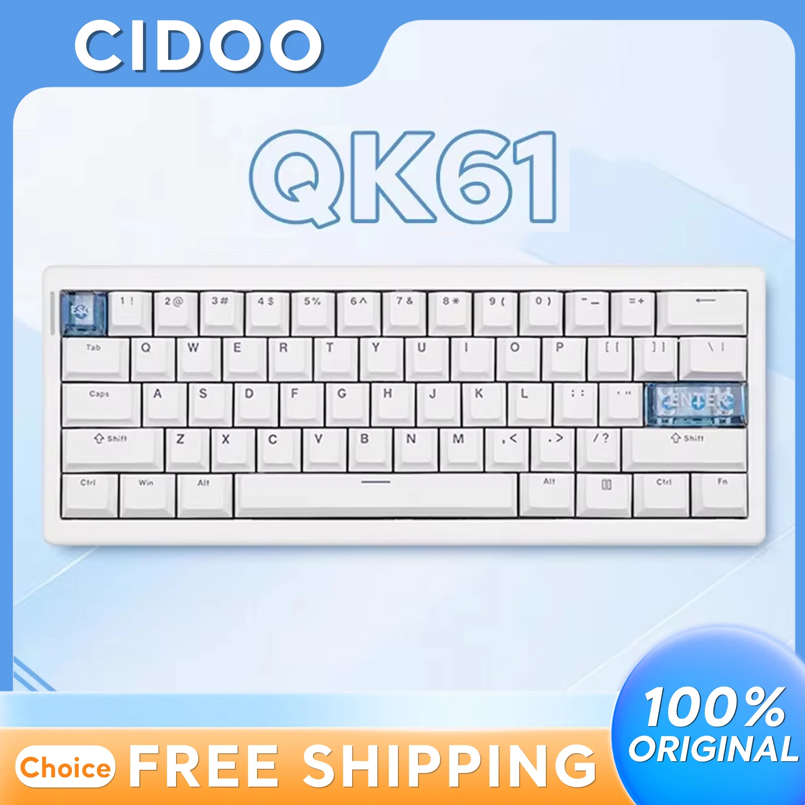 

CIDOO QK61 VIA/QMK Mechanical Keyboard 3-Mode 2.4G Bluetooth Wireless Wired Gasket Customization Gaming keyboard For PC Laptop