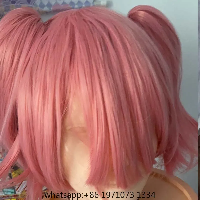 Kaname Madoka Cosplay Wig Pink Ponytail Wigs with Bangs Cute Lolita Pigtails Wig for Women Girls Comic Con Props Hair+Wig Cap - view 4