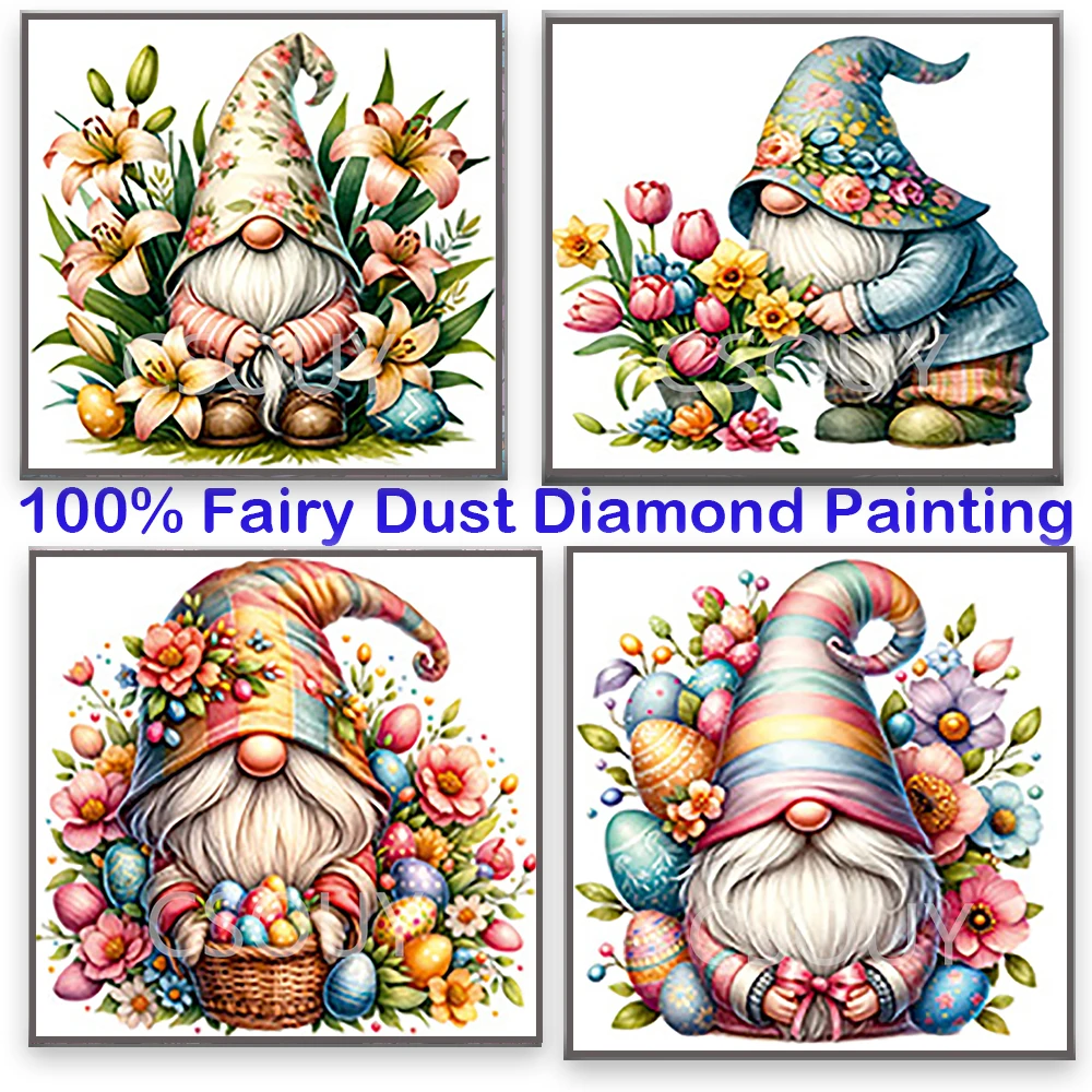 

100% Fairy Dust Square Drill Full Flower Santa Claus Diy Diamond Painting Cross Stitch Crystal Embroidery Mosaic Decor Needlewor