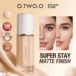 O.TWO.O-Base de maquillaje líquida, corrector completo, resistente al agua, brillo mate, protector solar SPF30, alta cobertura