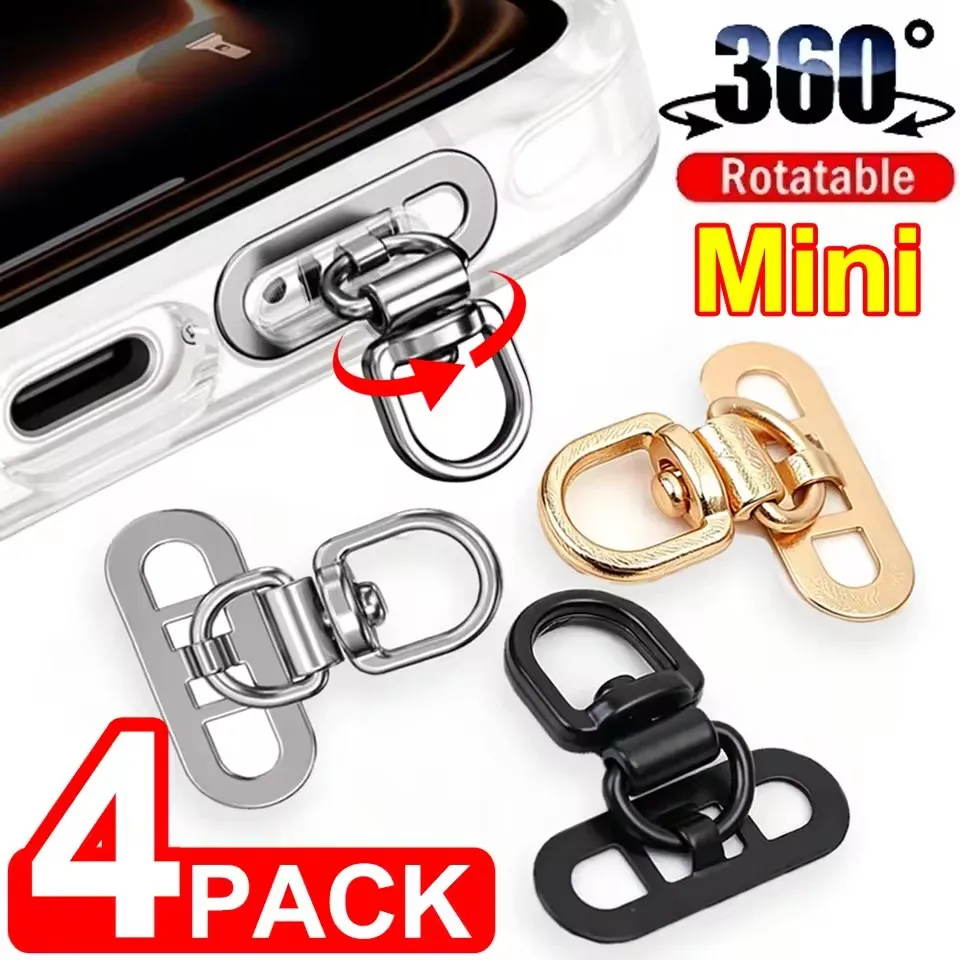 1-4 peças 360 °   Clipe Giratório de Aço Inoxidável para Celular: Suporte Portátil para Pendurar e Fixar a Capa do Celular