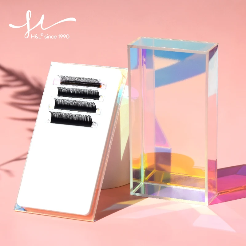 H&L SINCE 1990 Eyelash Extension Acrylic Storage Box Single Layer Volume Extension Display Glue Pallet Holder for Individual