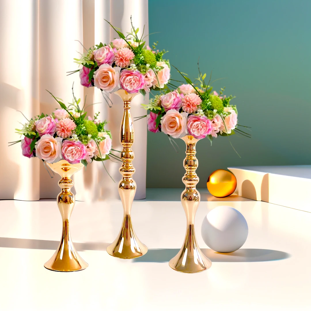 1 Pcs Metal Flower Arrangements Stand Wedding Centerpiece Tall Table Decor Vase for Reception Centerpieces Event Hotel Home