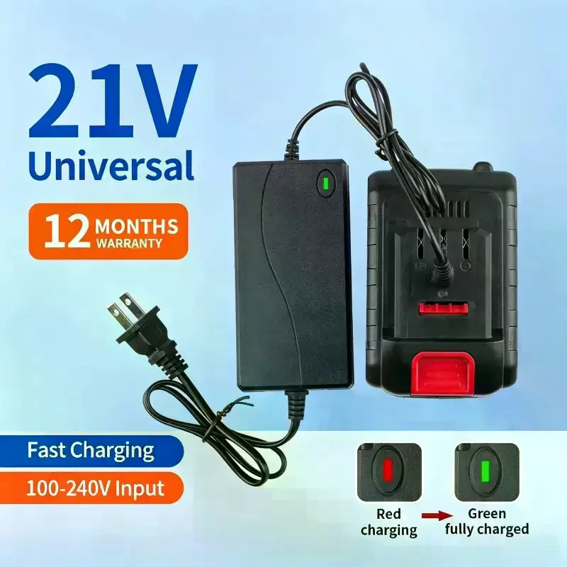 Smart Fast Charger For Cordless Drill/Electric Wrench Batteries, Full Charge Auto-Stop 21V