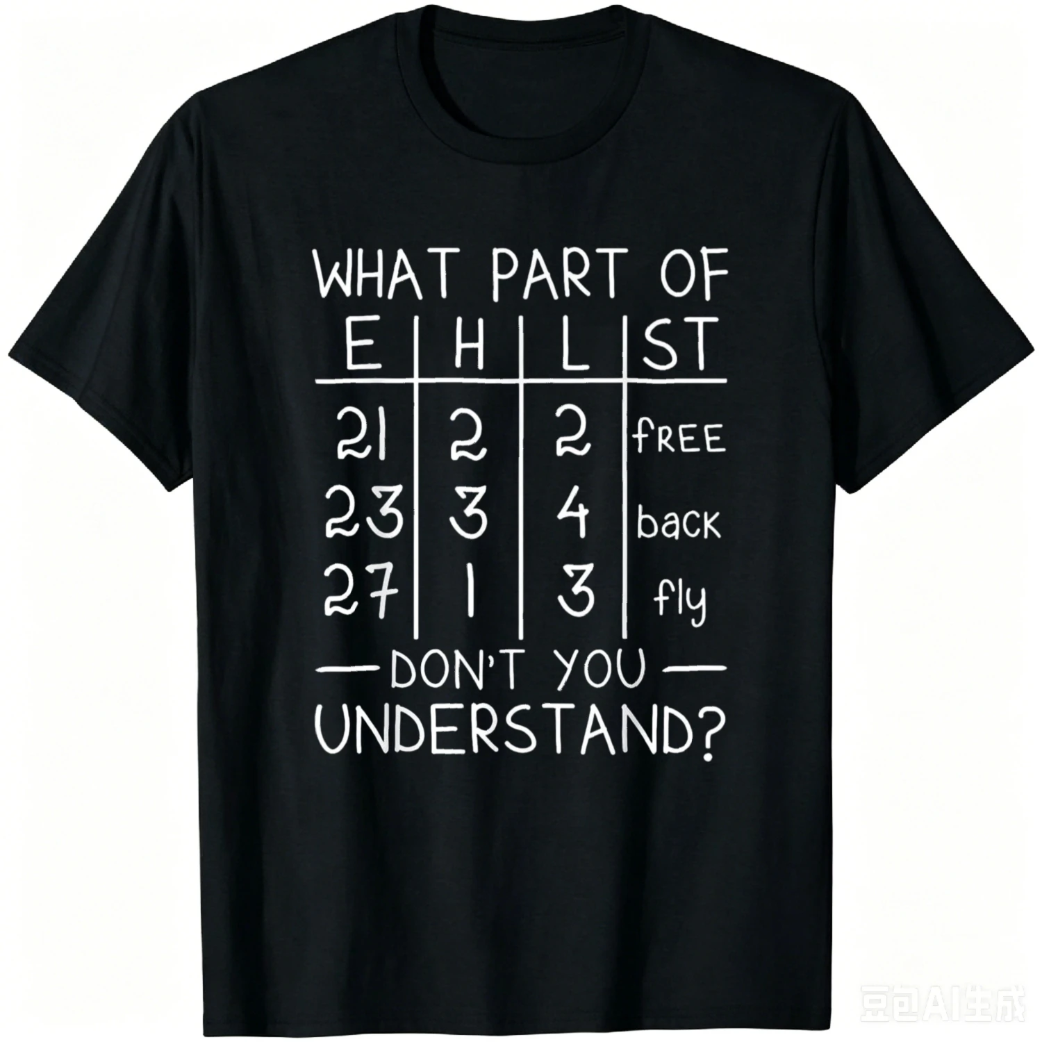 Swimming Swimmer What Part Don't You Understand Swim Team T-Shirt Summer Casual T Shirt Cotton Graphic Tee Camiseta Streetwear