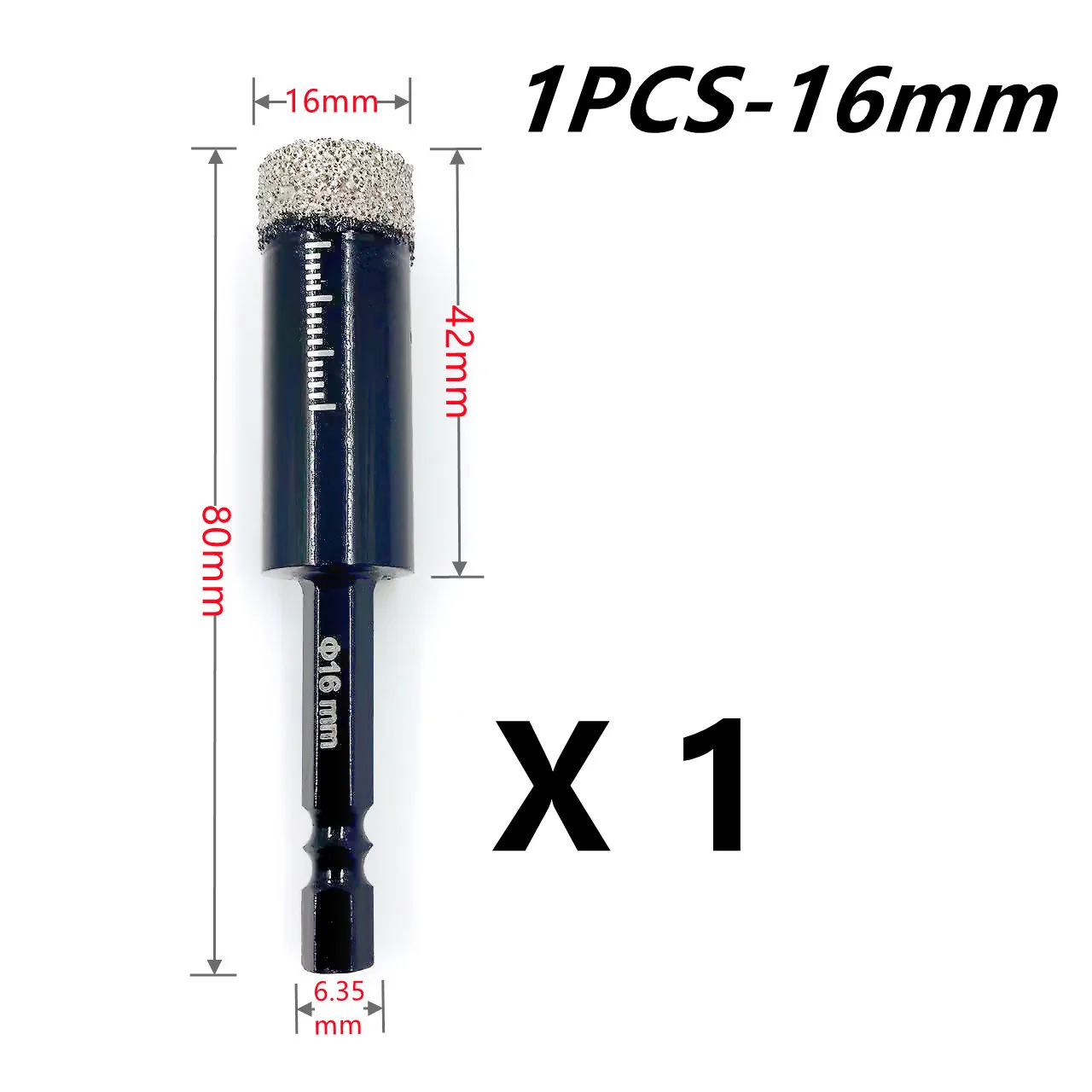 Hexagonal Shank Brazed Dry Ceramic Tile Drill Bit
